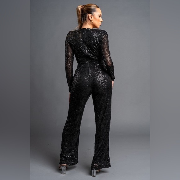 #88 Pretty Sequin Jumpsuit - Picture 3 of 4